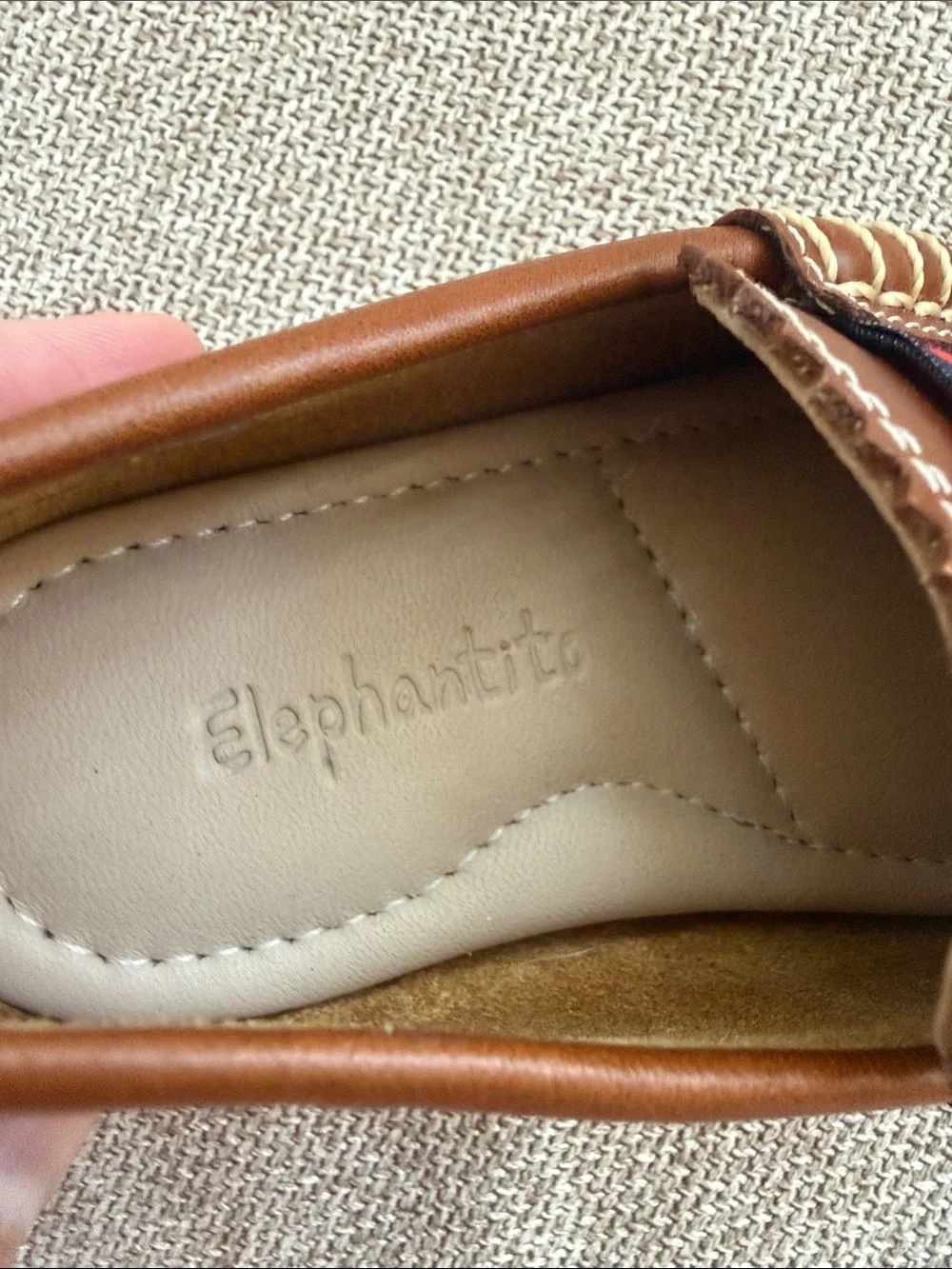 Elephantito Brown Leather Driving Loafers | Toddler US 6.5 | Classic Stripe